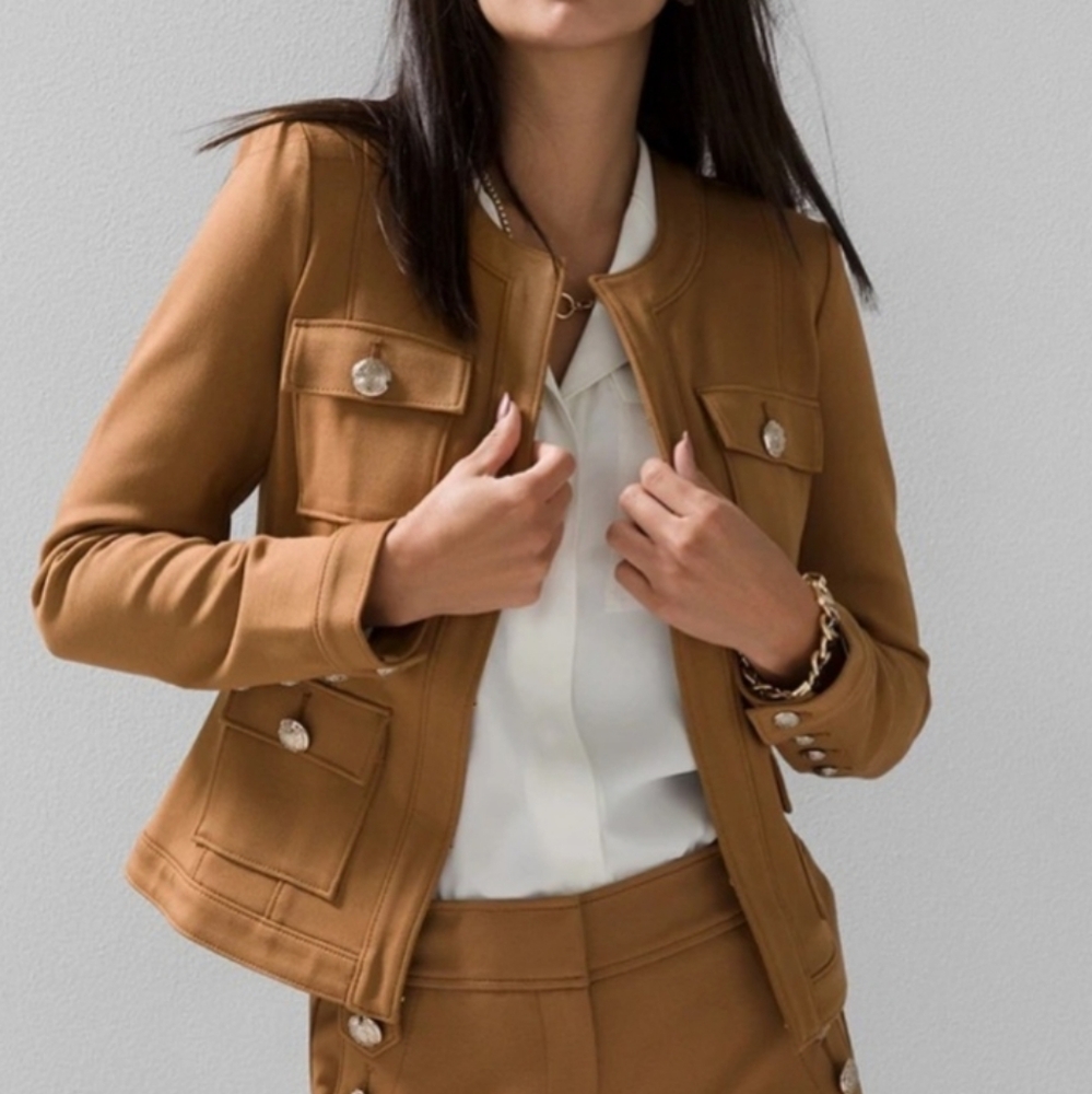 NWT White House Black Market Brown Stretch Blazer